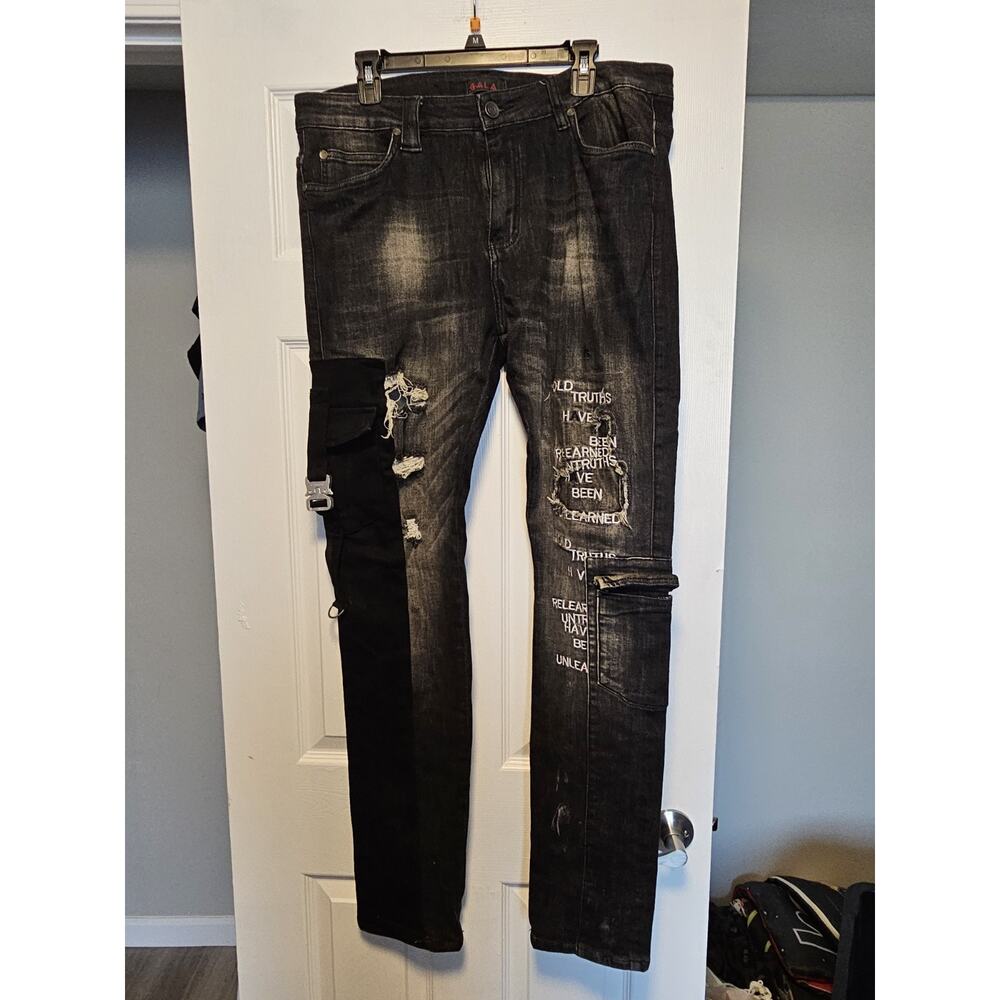 Gala Original Tactical “Capone Vintage Camo” Distressed Denim Jeans Sz 36